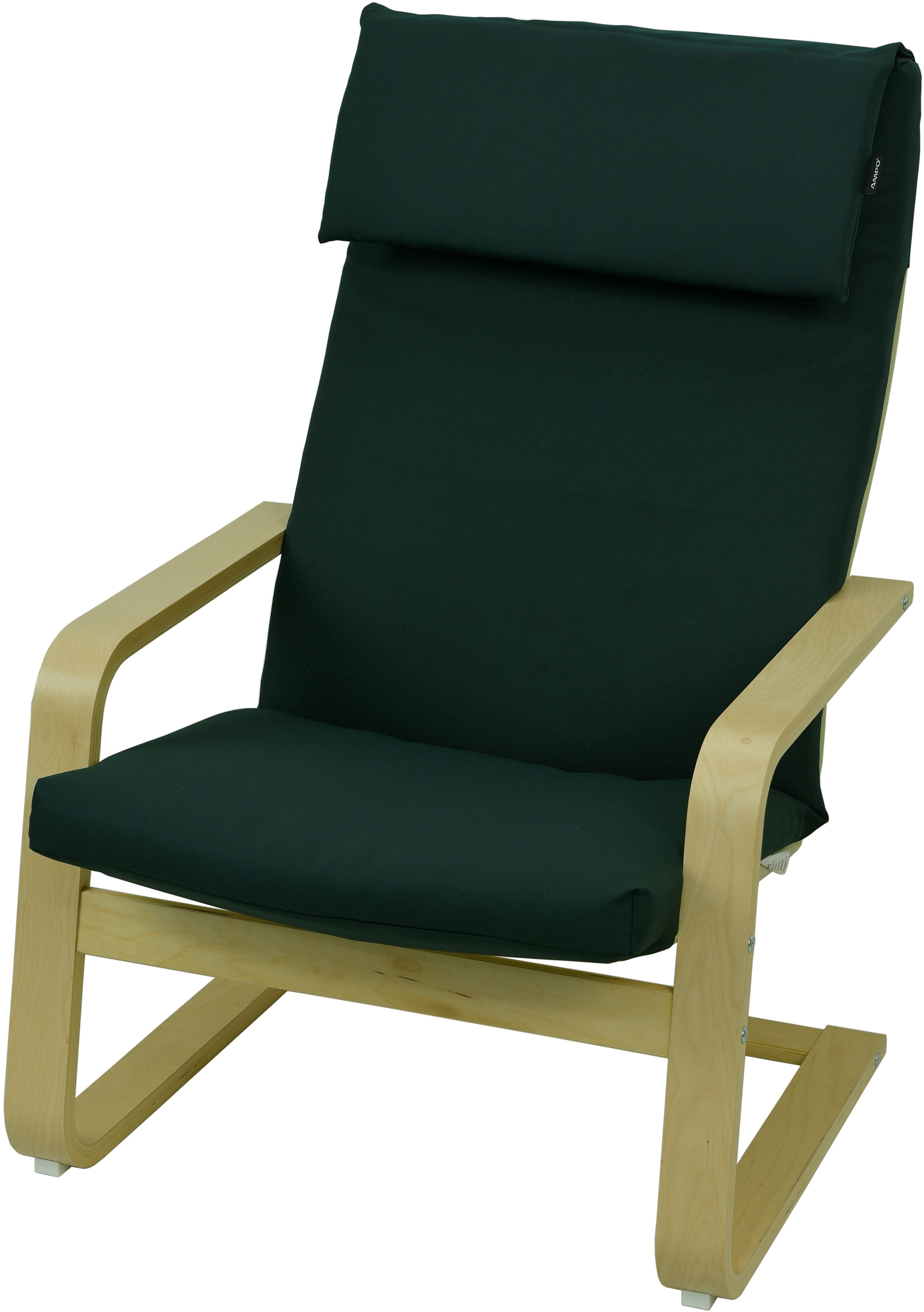Poduszka na fotel drewniany Poang Pello AMPO ciemny zielony gładki 1 szt.