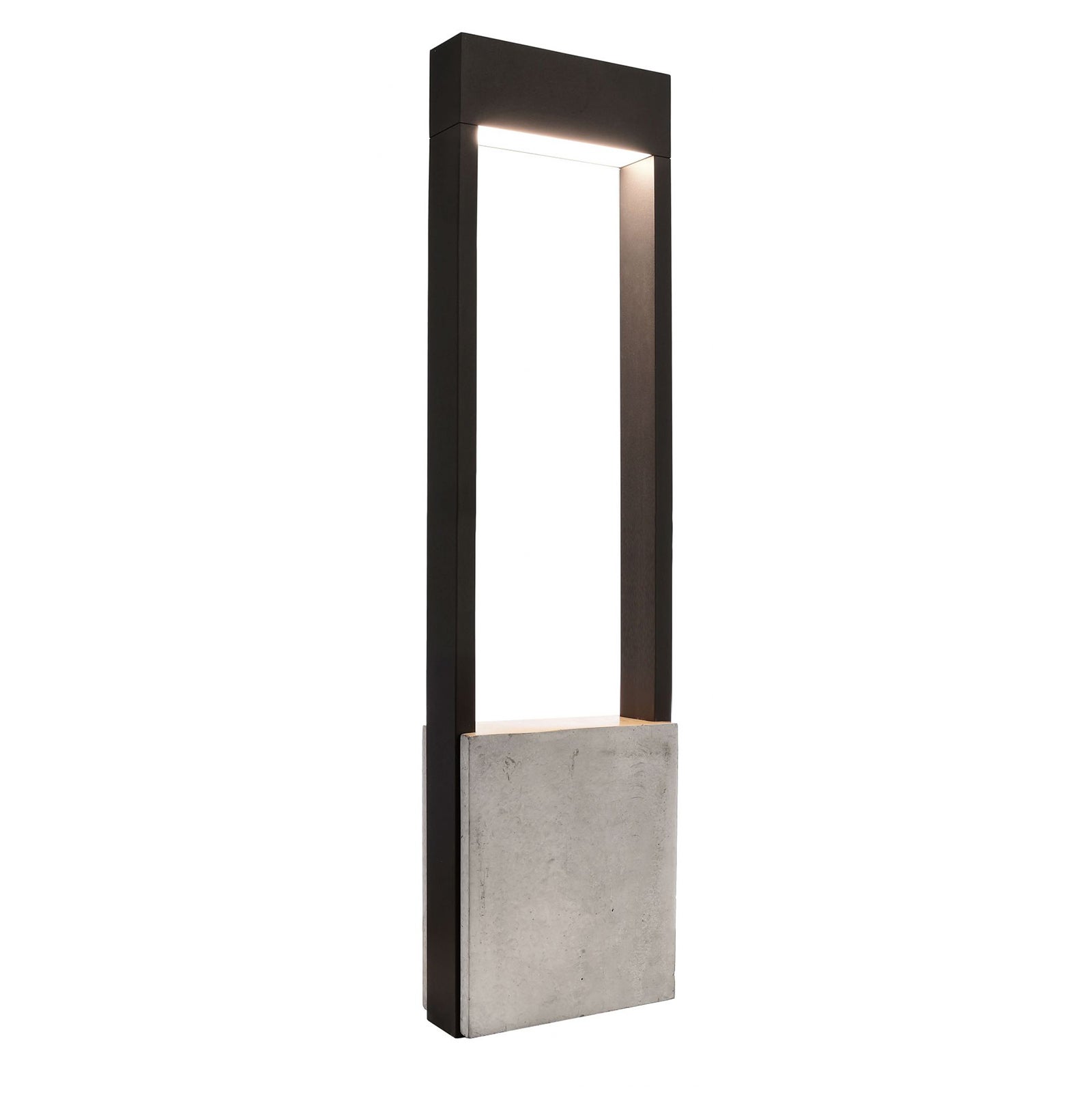 Farola de exterior chertan ip54 led 13w, aluminio y hormigón, poste de piedra, luz para jardín y camino, 230v, tamaño 60cm