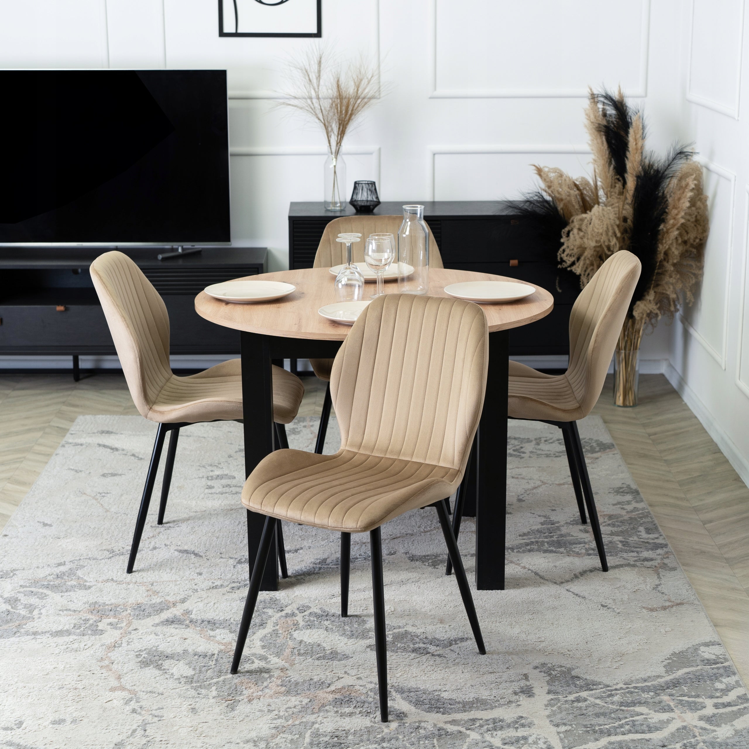 Stół Rozkładany Okrągły Kuchenny HARRY do Jadalni Salonu Kuchni Dąb Artisan - 4