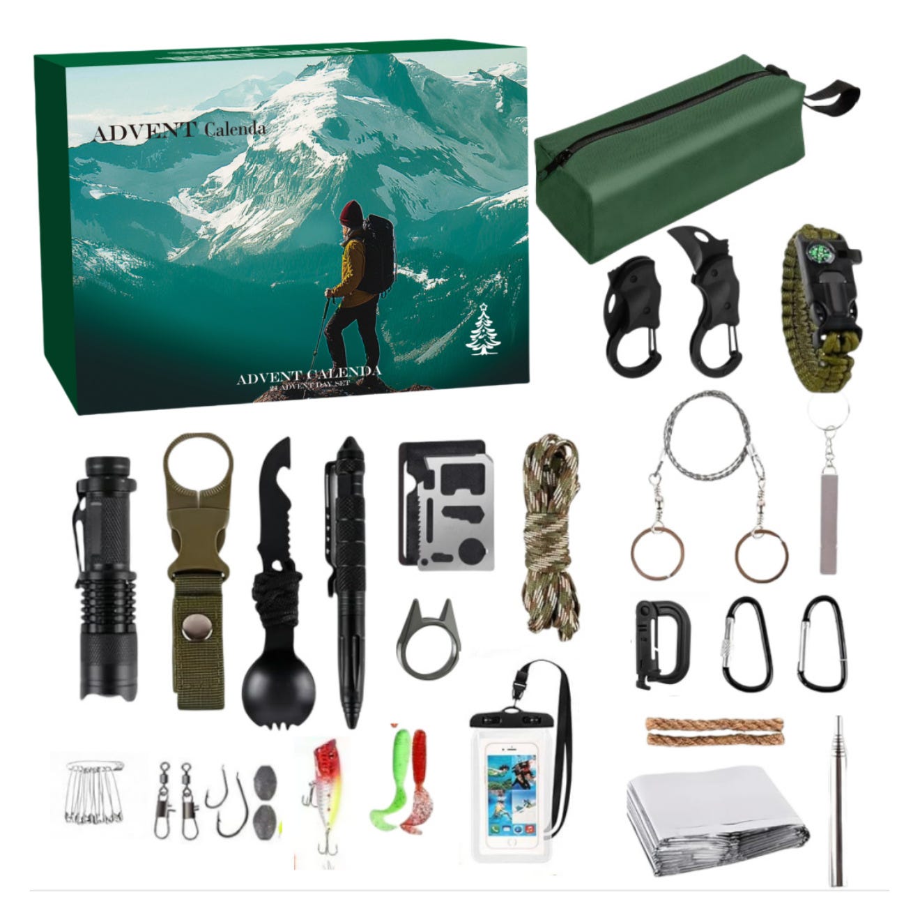 WEIESCIE Kit di pesca di sopravvivenza per caper escursionisti WEIESCIE Kit di pesca di sopravvivenza per caper escursionisti