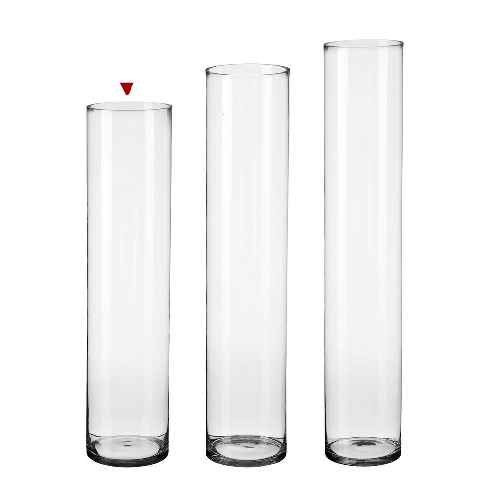 Vase cylindrique en verre transparent - 3