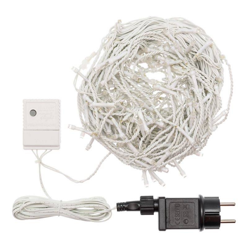 Guirlande stalactite 20M H 60CM 480 LED blanc froid 8 programmes câble blanc 24V Lotti - 4