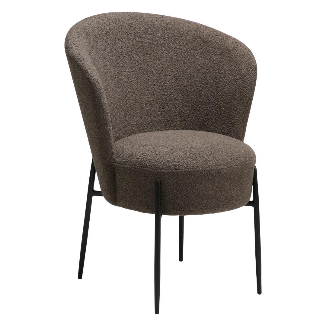 Orbit Dan-Form krzesło stołowe bouclé brązowy.