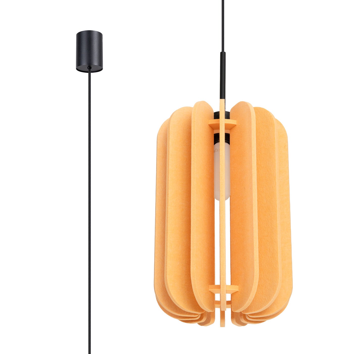 Lampa sufitowa filcowa MULA czarno-żółta 1xE27x40W filc wym:165x27x27cm IP20 Sollux Lighting