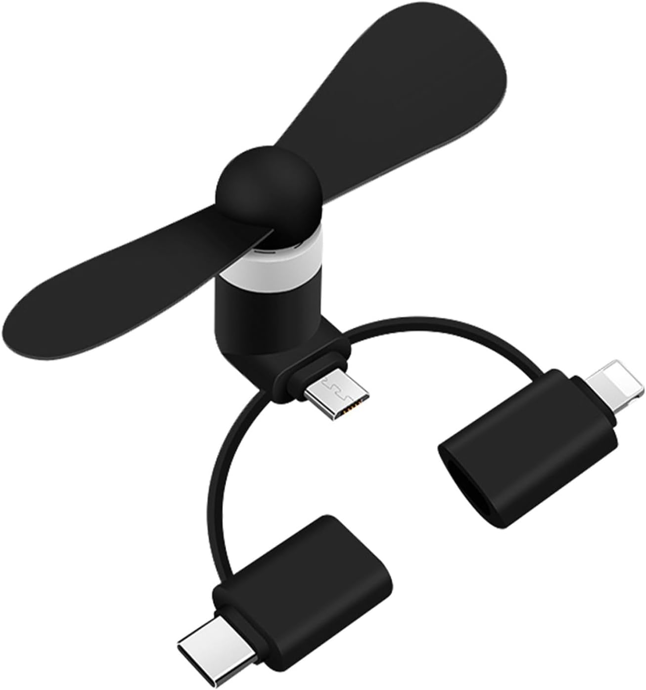 Mini Wentylator do Telefonu Komórkowego, Elastyczny Power Bank Ventilateur, 3 w 1 Cichy Wentylator, Do Telefonu Komórkowego