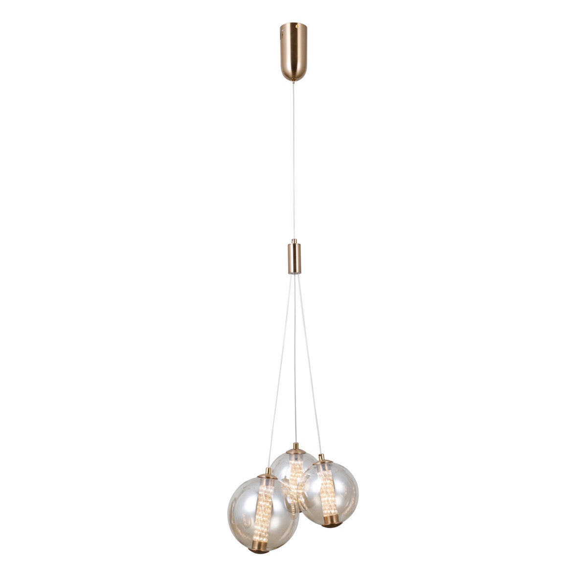 Lampa wisząca Butero złoto-bursztynowy LED 12W 3000K 1095lm dekoracyjna wym: 120 x 26 x 26 cm szkło Italux