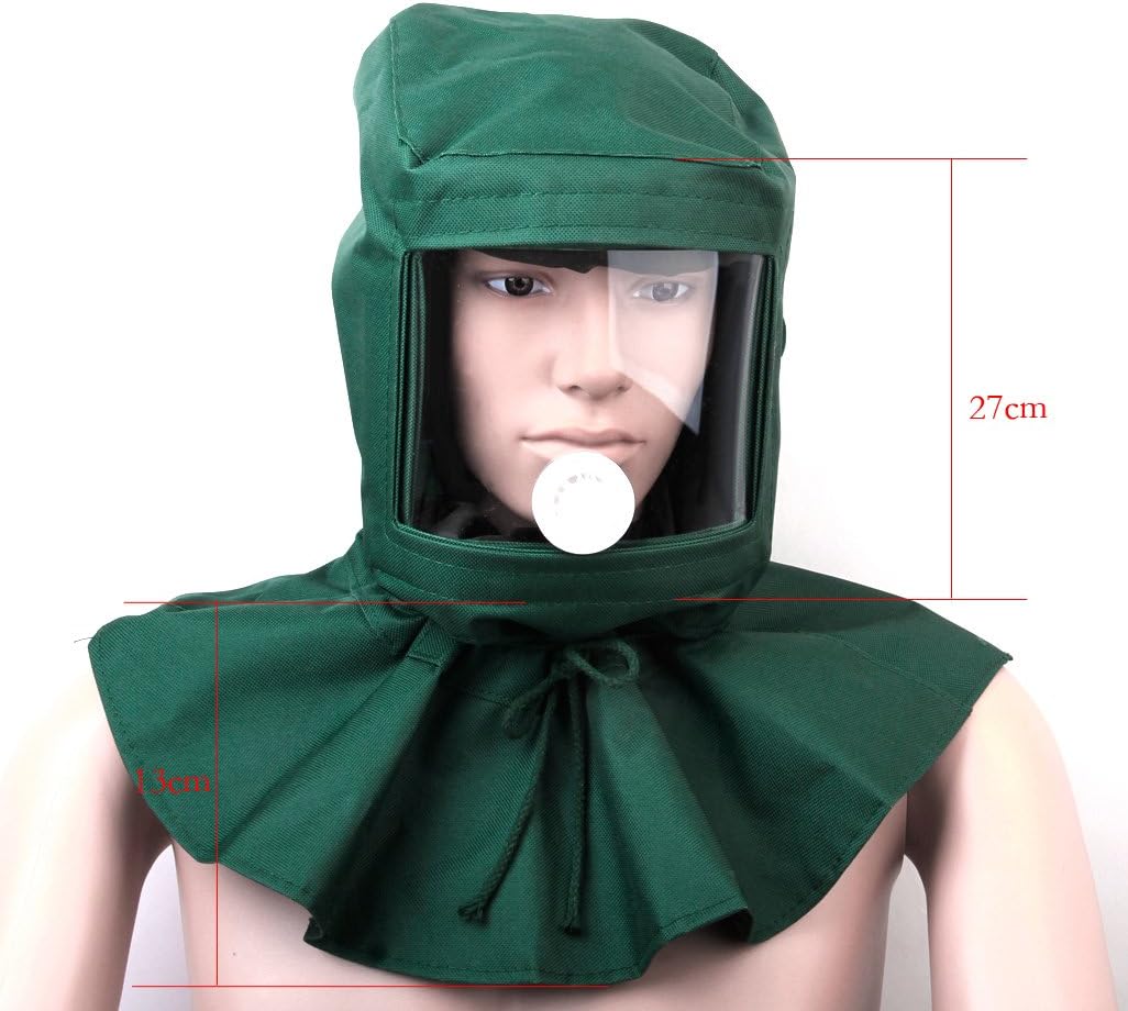 Casque de protection anti-vent - Masque de sablage, protection contre la poussière, idéal pour travaux de sablage et usage industriel - 6