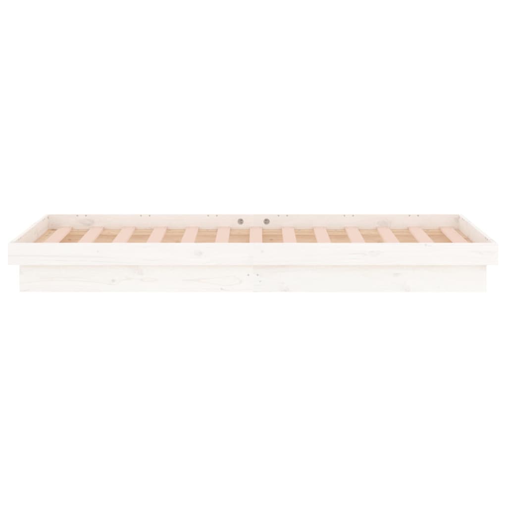 Rama łóżka z LED, biała, 90x190 cm, pojedyncza, lite drewno - 7