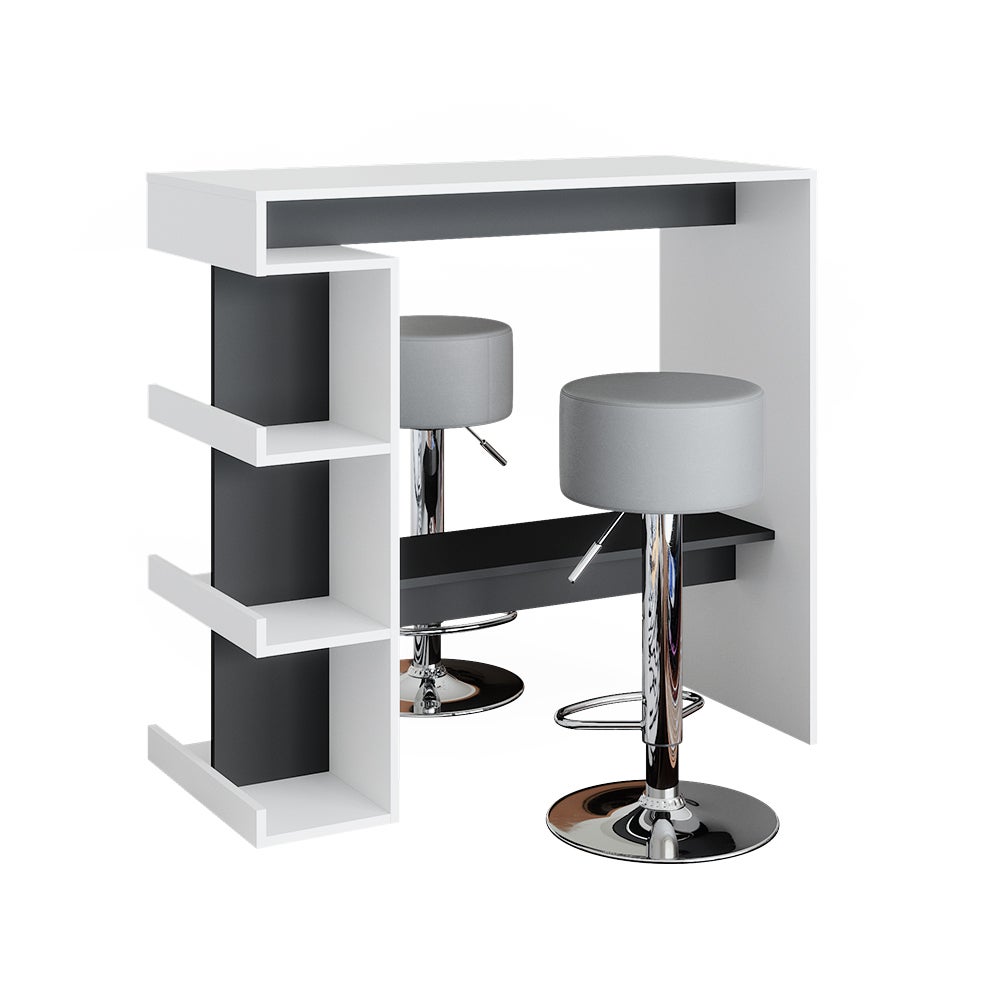 Vicco Zestaw stołu barowego Dana, Biały, 108 x 50 cm z 2 stołkami barowymi