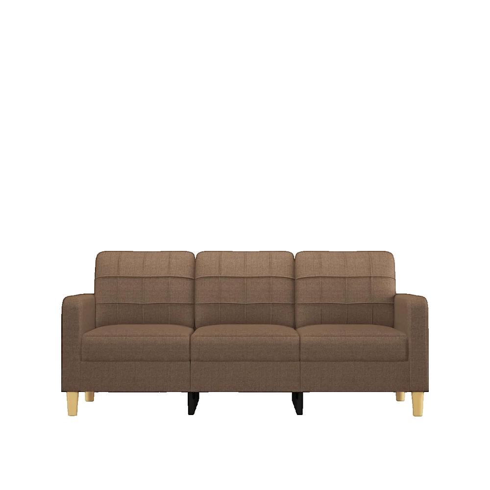 vidaXL Canapé à 3 places Marron 180 cm Tissu - 3