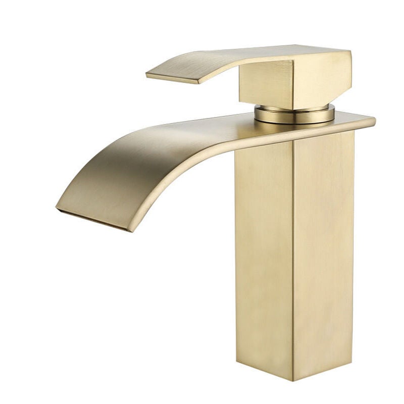 Nowoczesna bateria kaskadowa, mieszacz złoty, regulowana woda ciepła/zimna do umywalki w łazience lub kuchni - Elegancki design i łatwa instalacja