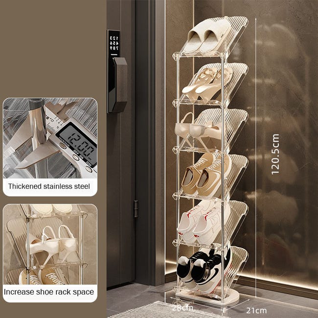 Zapatero simple de niveles, organizador de zapatos de metal