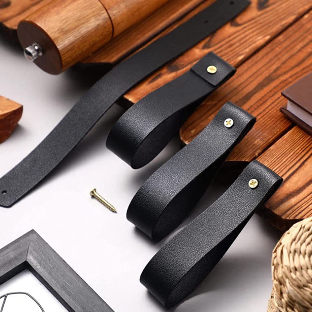 10 pezzi di supporti per asta per tende in pelle con cinturino, ganci a