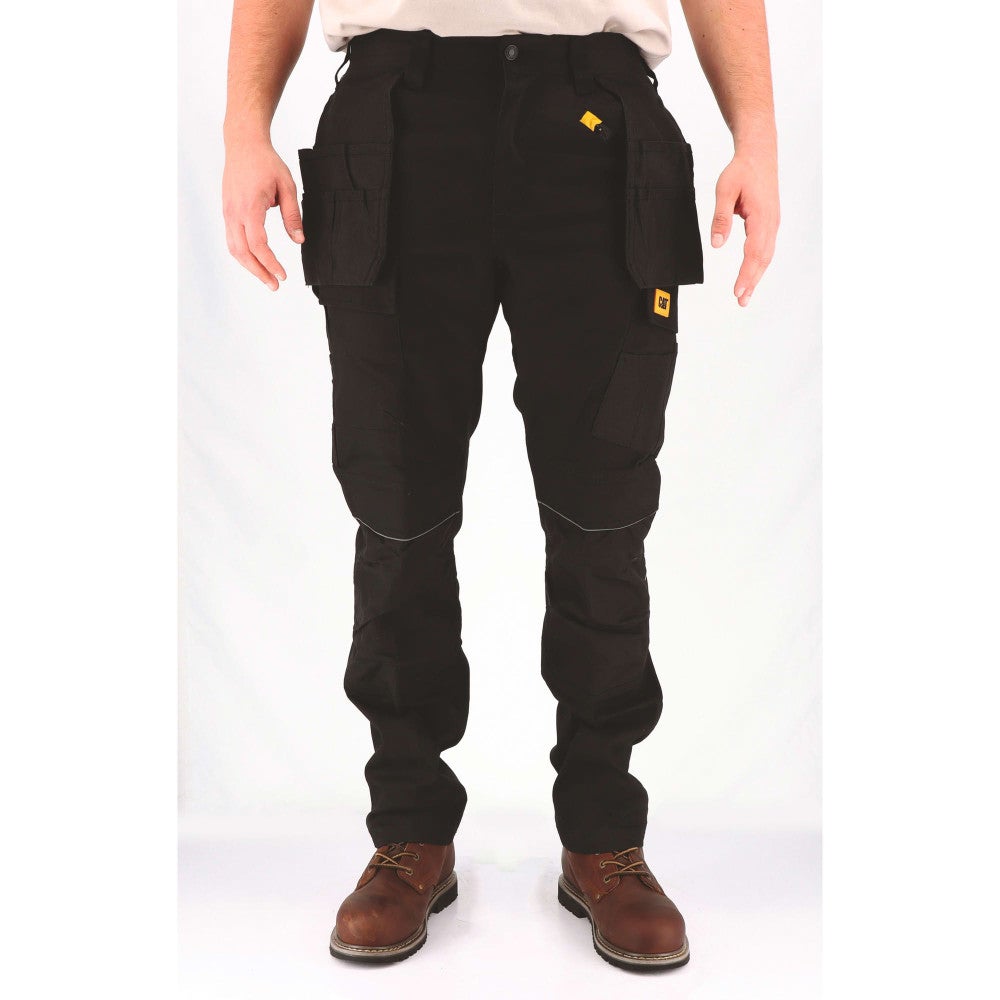 Pantalon de travail avec poches genouillères stretch imperméable Caterpillar TRADE HOLISTER Noir 44 - 3