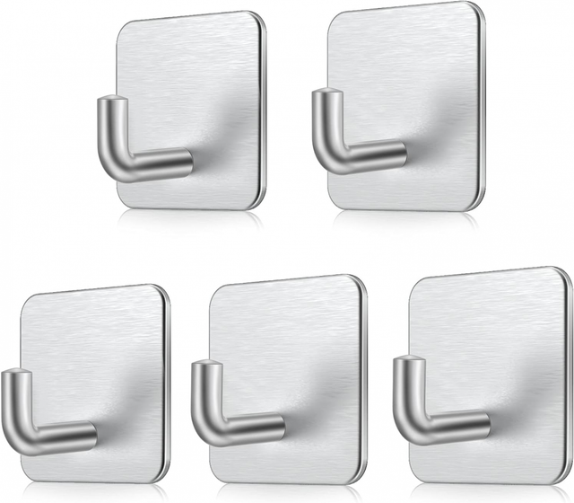 haczyków samoprzylepnych, haki ścienne ze stali nierdzewnej, wodoodporny samoprzylepny wieszak na ręczniki bez wiercenia (kształt litery U) srebrny