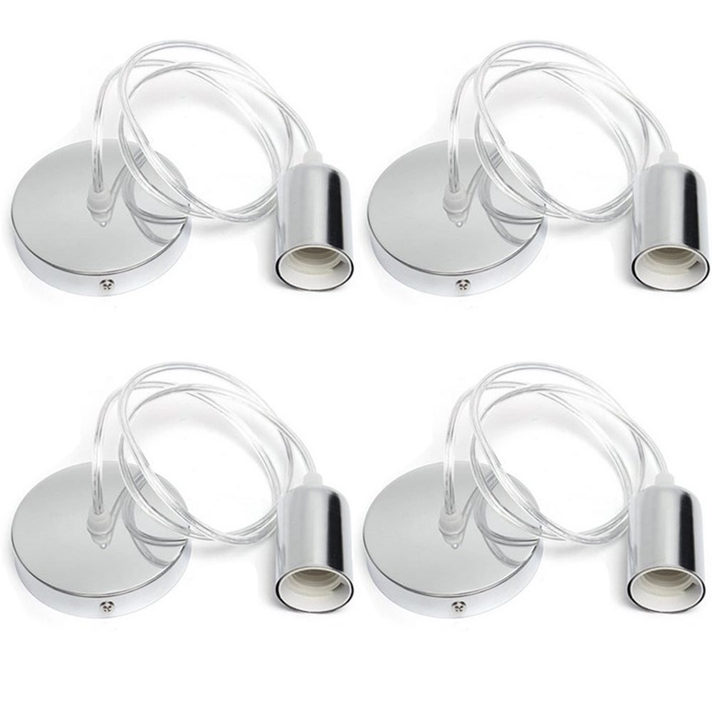 Lot De 6 Douilles E27 Avec Câble - Blanc - 250V 4A - Pour Ampoules à Vis - DIY, Chantier, Luminaires
