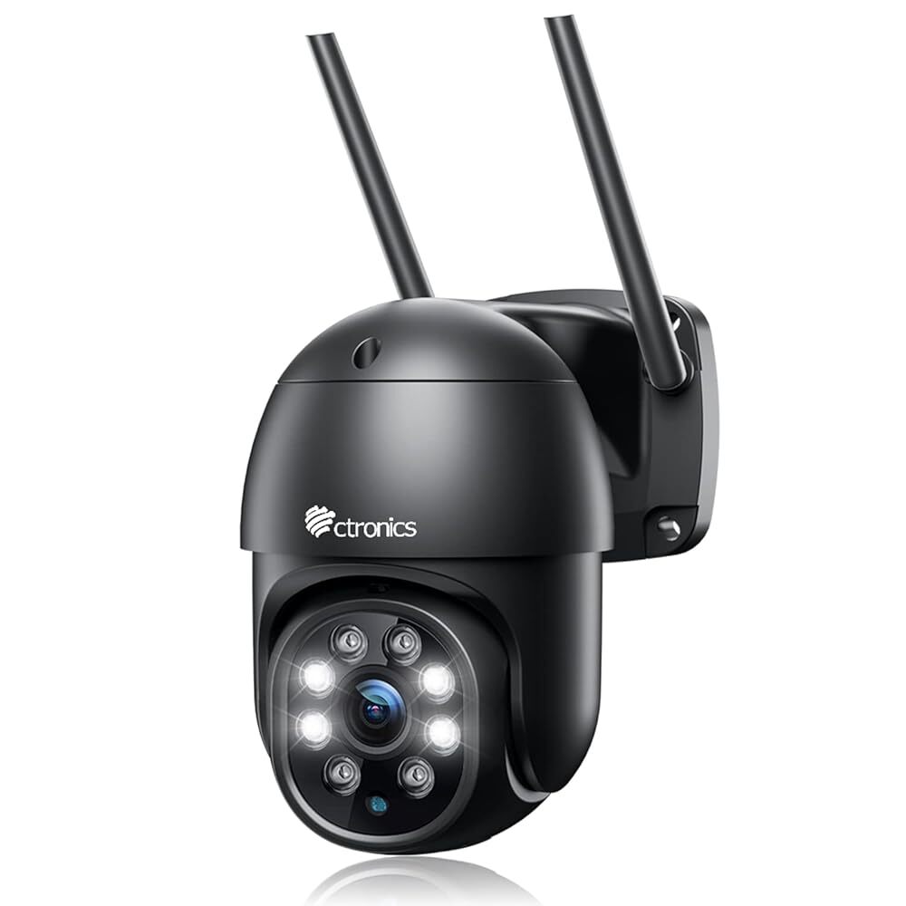 PTZ Kamera Monitoringu WiFi Czarna Ctronics – Detekcja Ruchów Ludzkich i Automatyczne Śledzenie, Tryb Nocny 30M