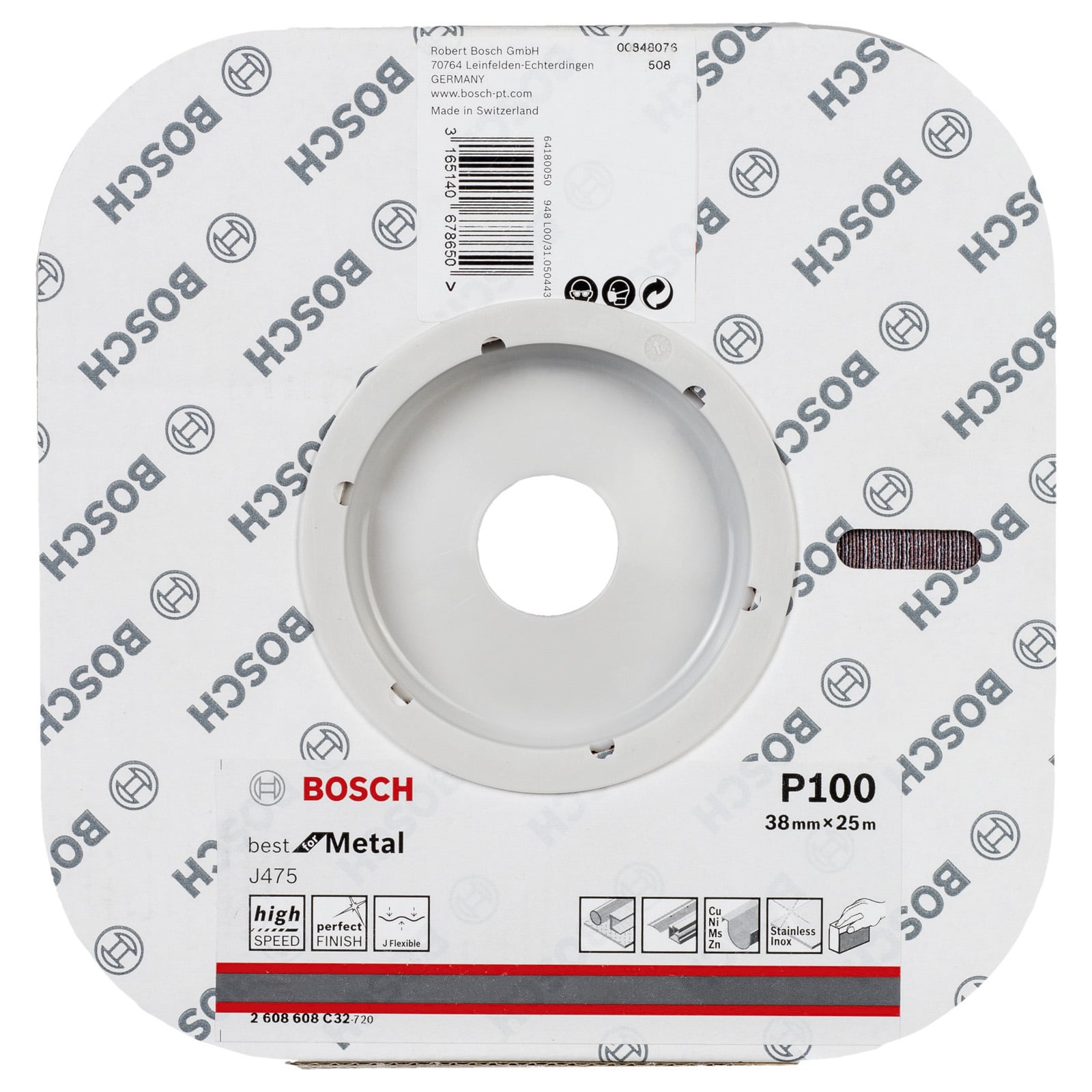Bosch Rolka szlifierska J475 Best for Metal Rolka szlifierska na podłożu płóciennym 38 mm x 25 m 100 - 2608608C32 - 6
