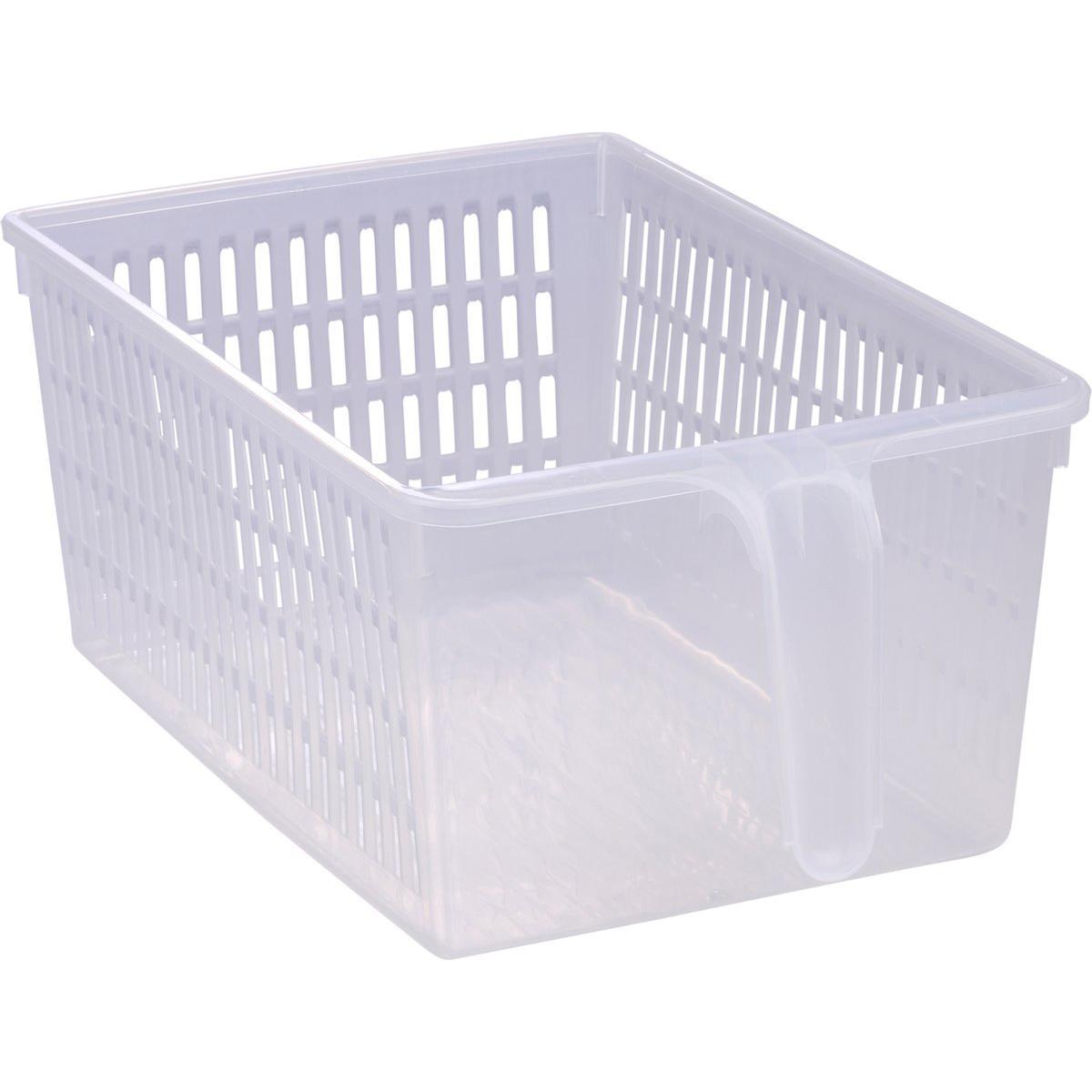 Contenitore per frigorifero/cucina, di medie dimensioni, in plastica, lungo, trasparente YMYNY