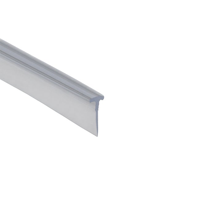 Schulte joint silicone à lèvre souple translucide pour joint d’étanchéité de douche, universel, 1000mm recoupable, hauteur de 10,5mm,pour paroi de 6mm