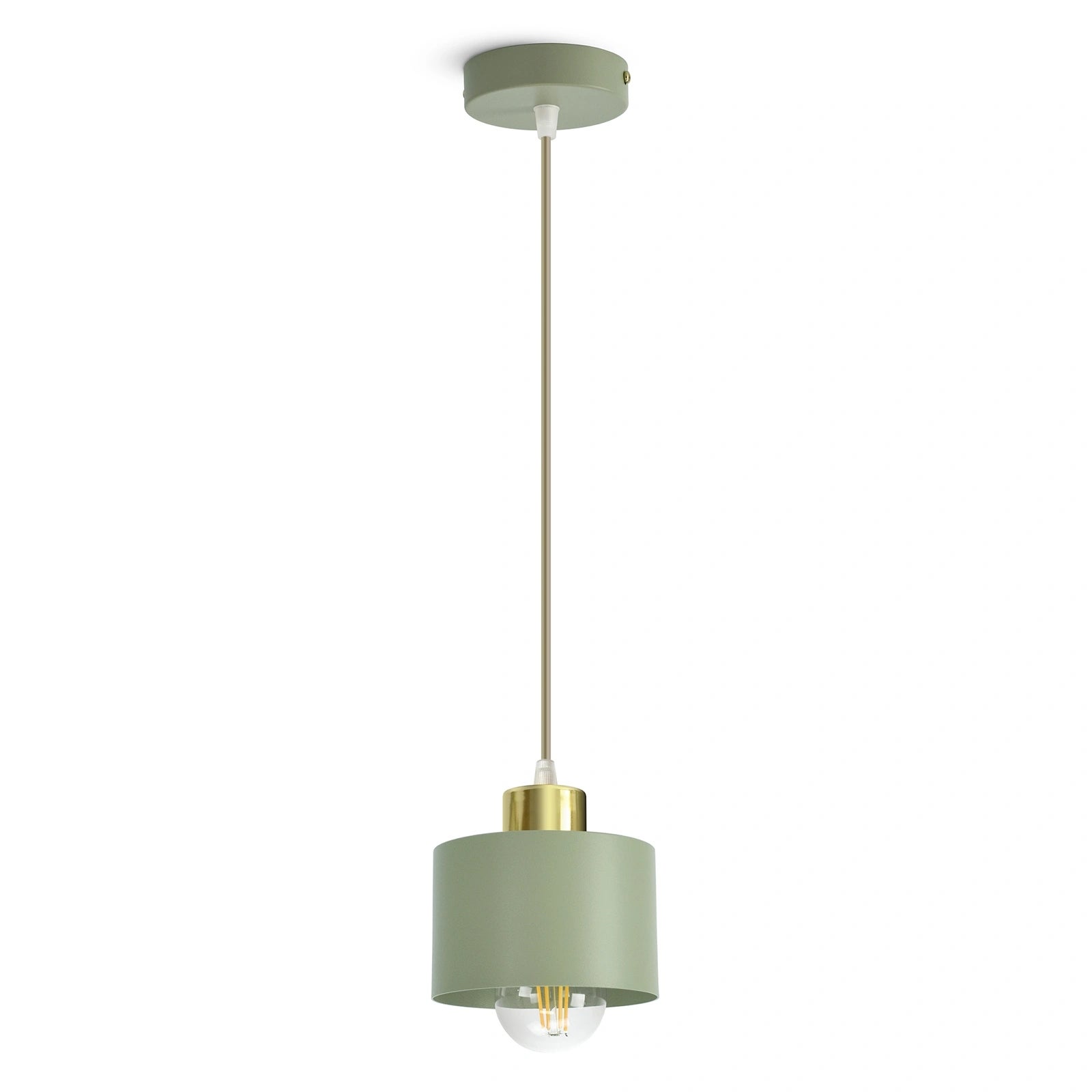 Lampa wisząca pojedyncza szałwia D120 LED do korytarza przedpokoju nad blat