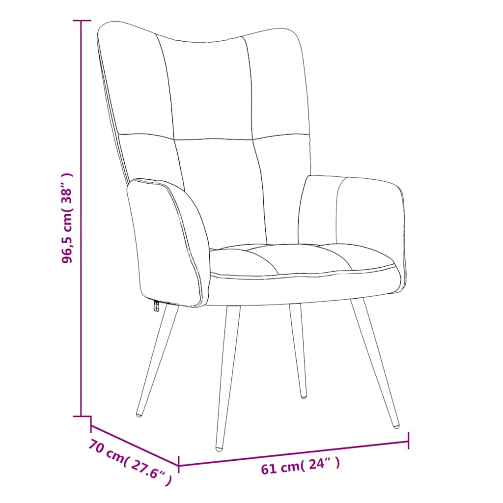 vidaXL Chaise de relaxation Jaune moutarde Velours - 7