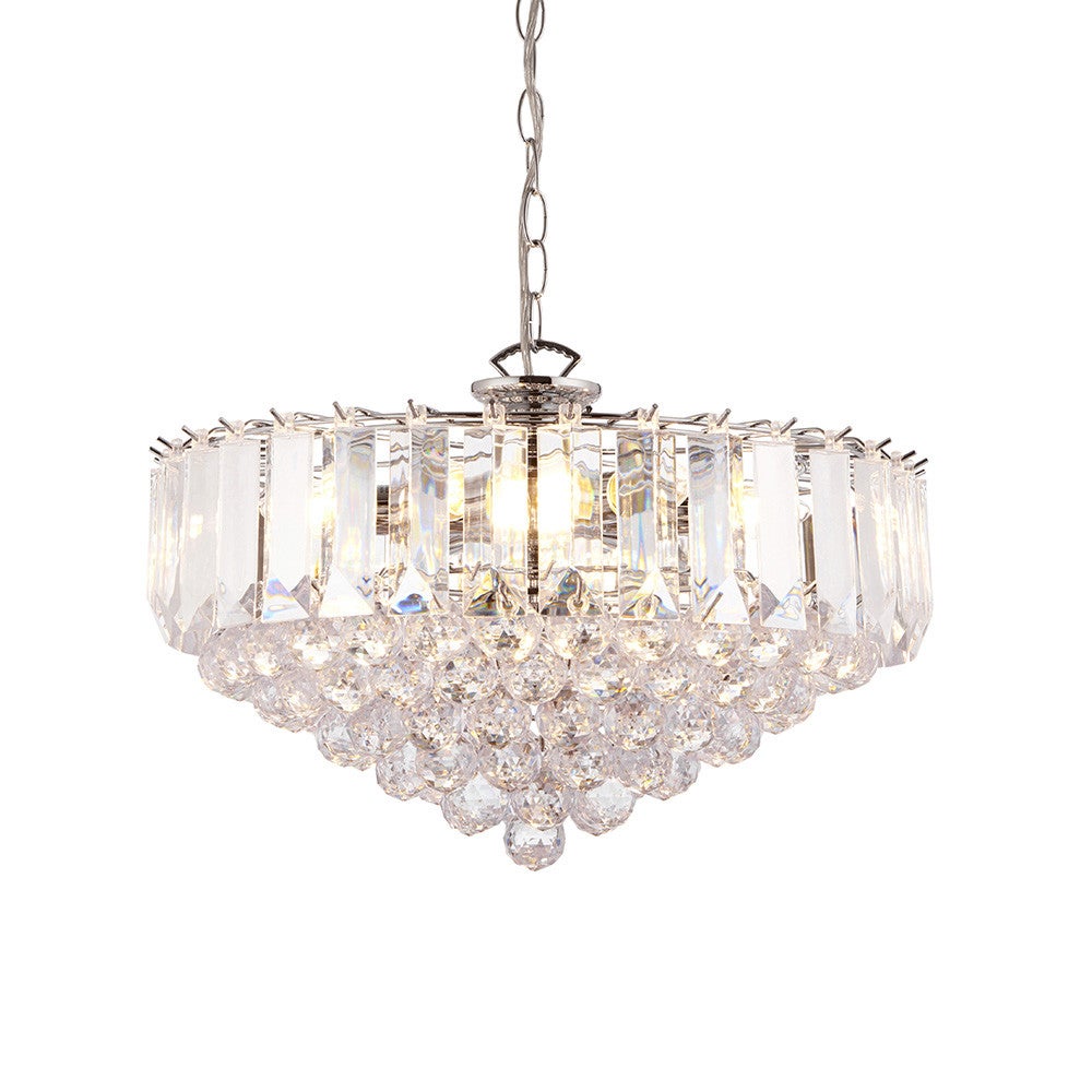 Lampa wisząca FARGO chromowana 6xE14x15W akryl wym:183x46x46cm IP20 Endon