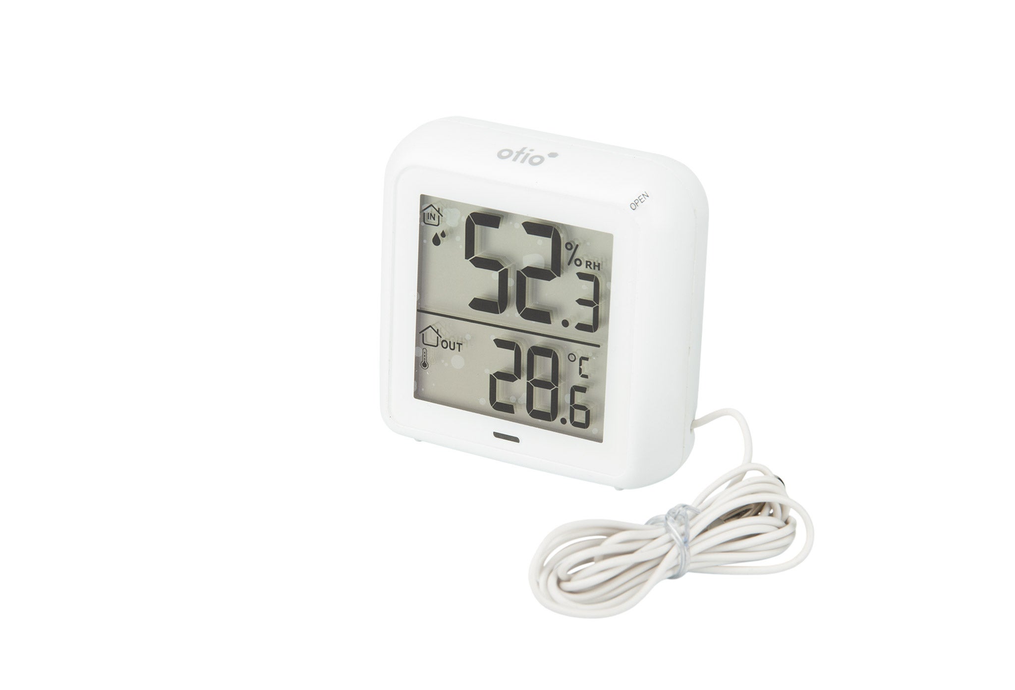 Thermomètre hygromètre Blanc à sonde filaire et capteur de précision - Otio - 3