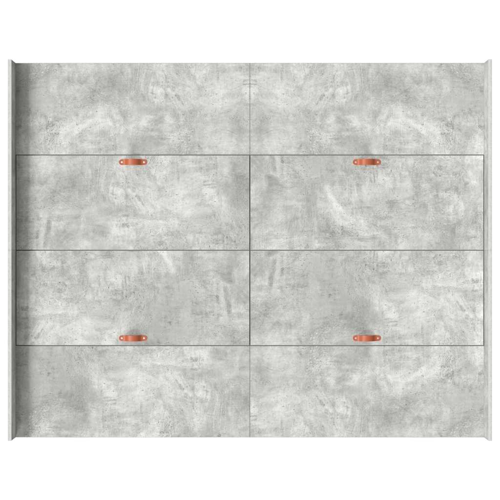 Cadre de lit avec rangement et tiroir gris béton 140 x 200 cm - 8