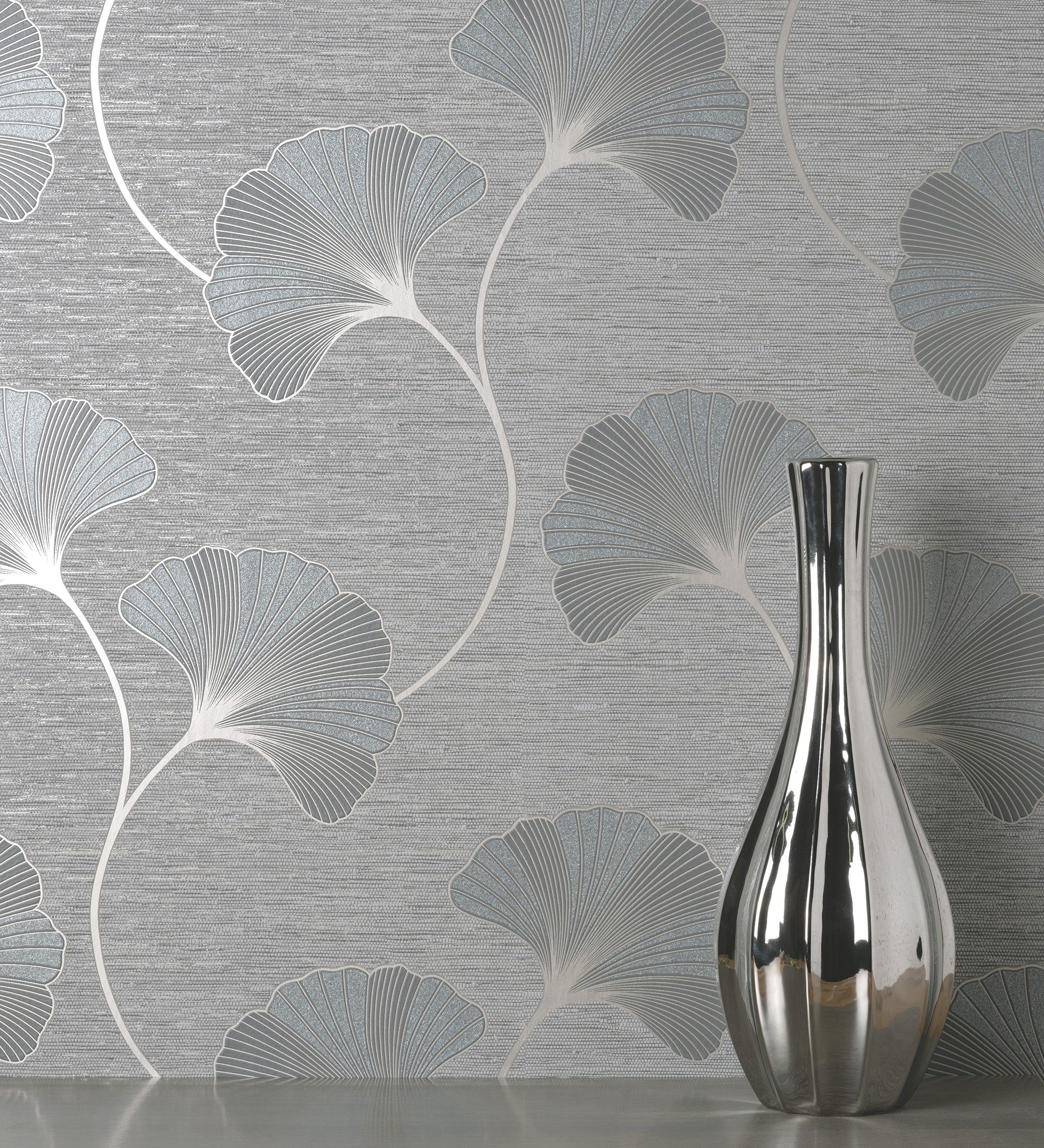 Échantillon DIN A4 de Papier peint vinyle lessivable fleurs en relief avec d'effet metallisé - Evolet Flowers 681973 de GAULAN - 2