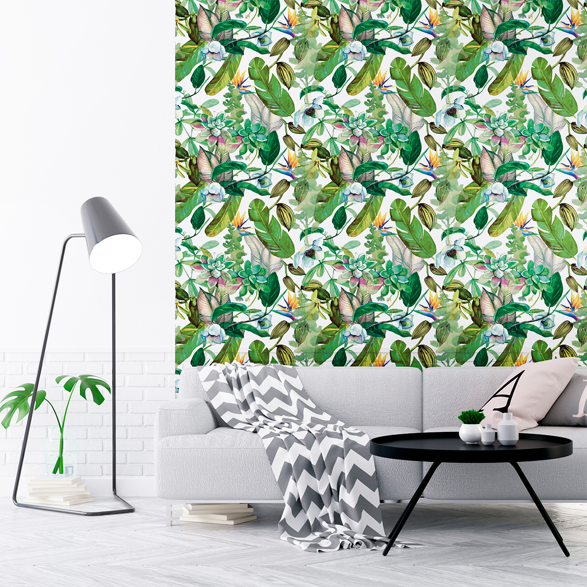 Adesivo carta da parati tropicale Cancún - Sticker adesivo - adesivi murali - 30x30cm - 3