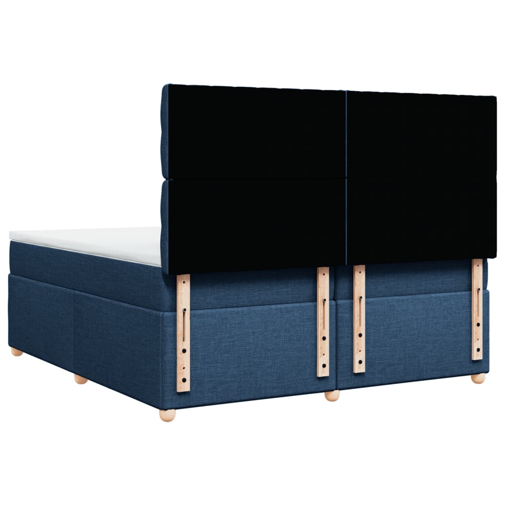 Maison Exclusive - Sommier à lattes de lit avec matelas Bleu 200x200 cm Tissu - 6