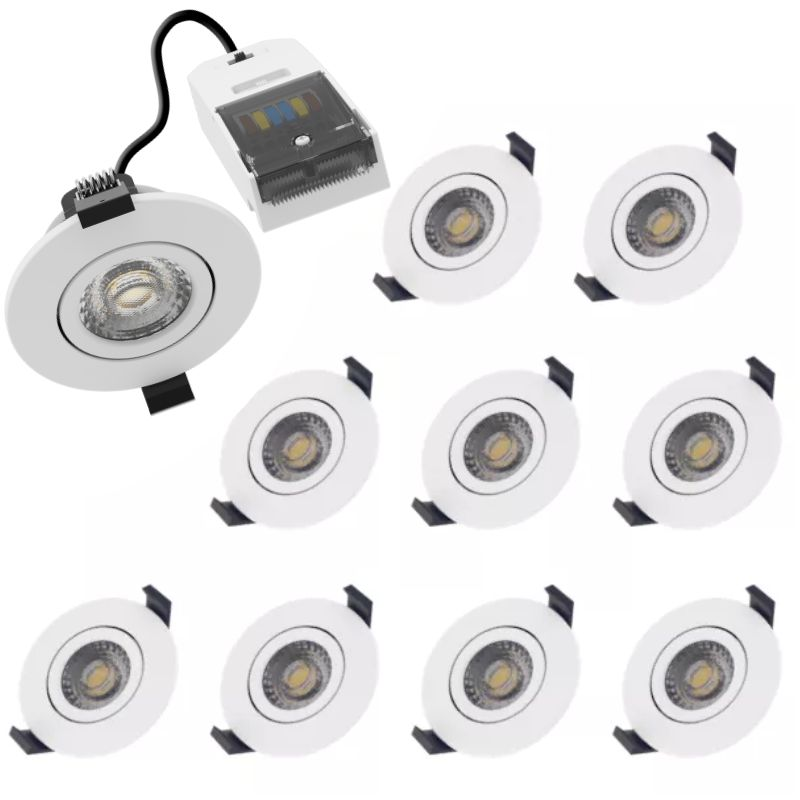 Lot de 10 Spots LED Encastrables Orientables RE2020 5/8W IP65 CCT — free download