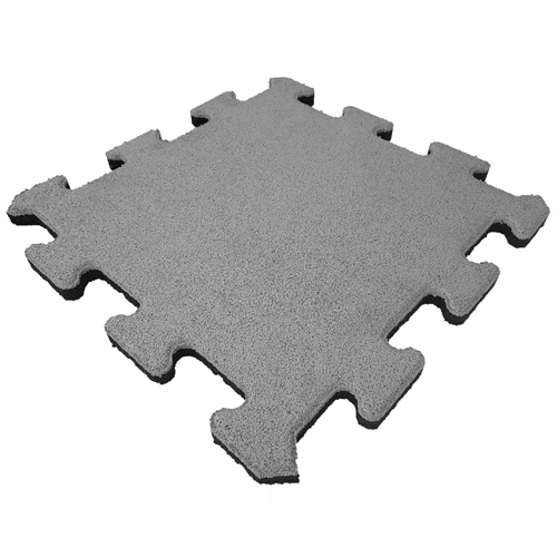 Dalle caoutchouc 25 mm - 50 x 50 cm - Gris - Système puzzle - Pièce centrale