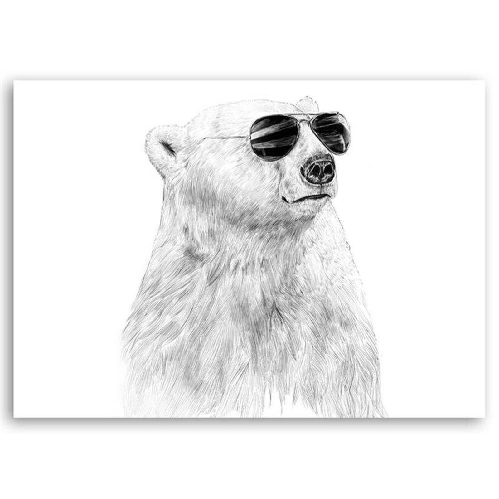 Tableau ours en bois sur fond blanc - 100 x 70 cm - 2