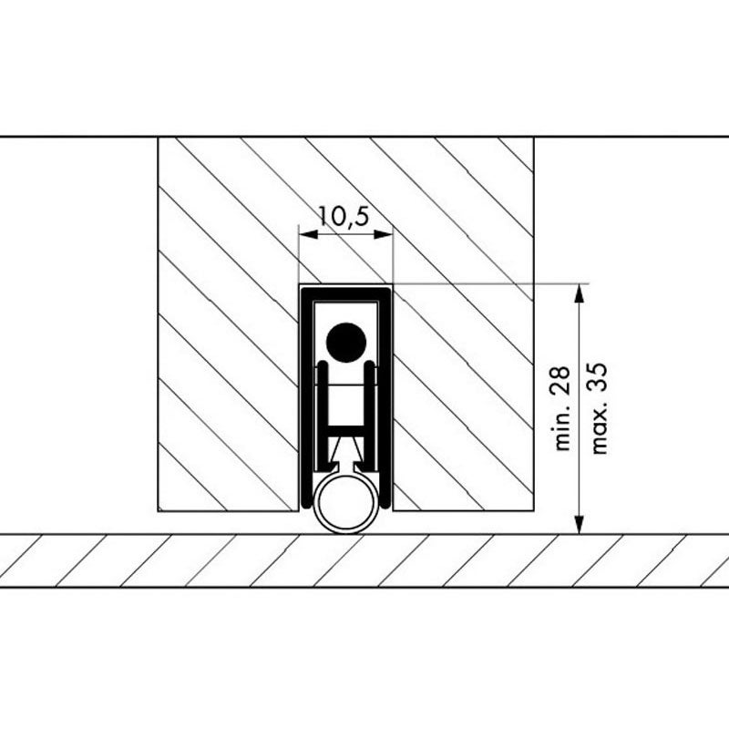 Bas de porte automatique - Longueur : 830 mm - ELLEN - 2