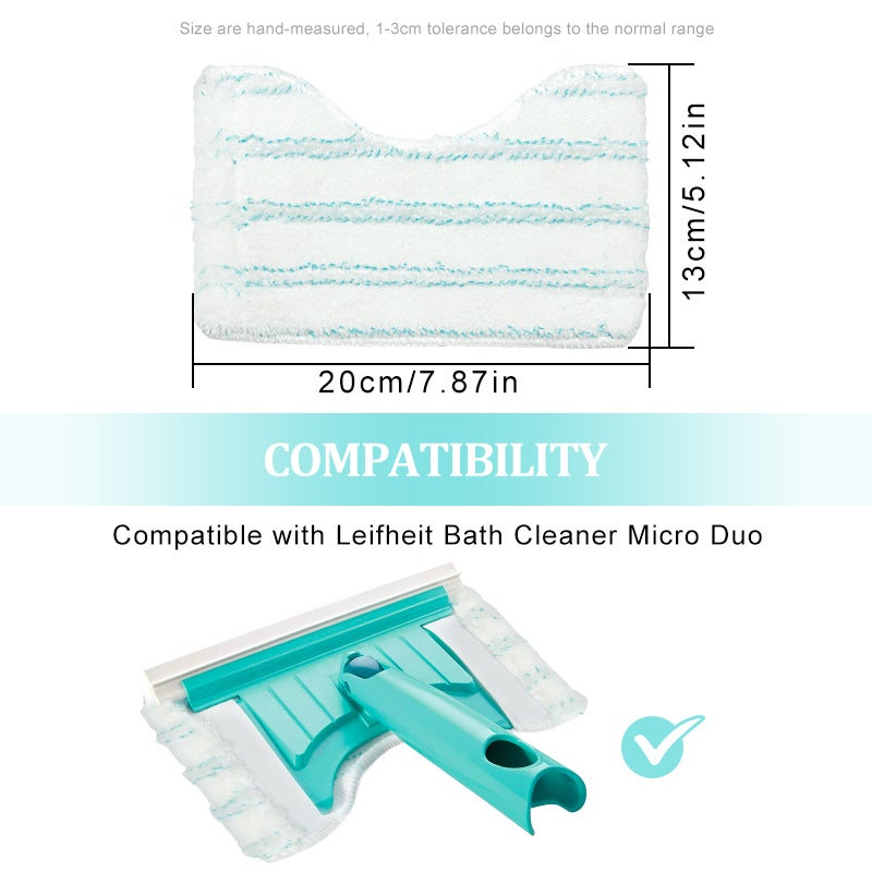 Panni In Microfibra Ricambio Per Leifheit Clean Twist M Ergo Micro Duo - Set Da 4 Pezzi, 38x15 Cm, Alta Assorbenza