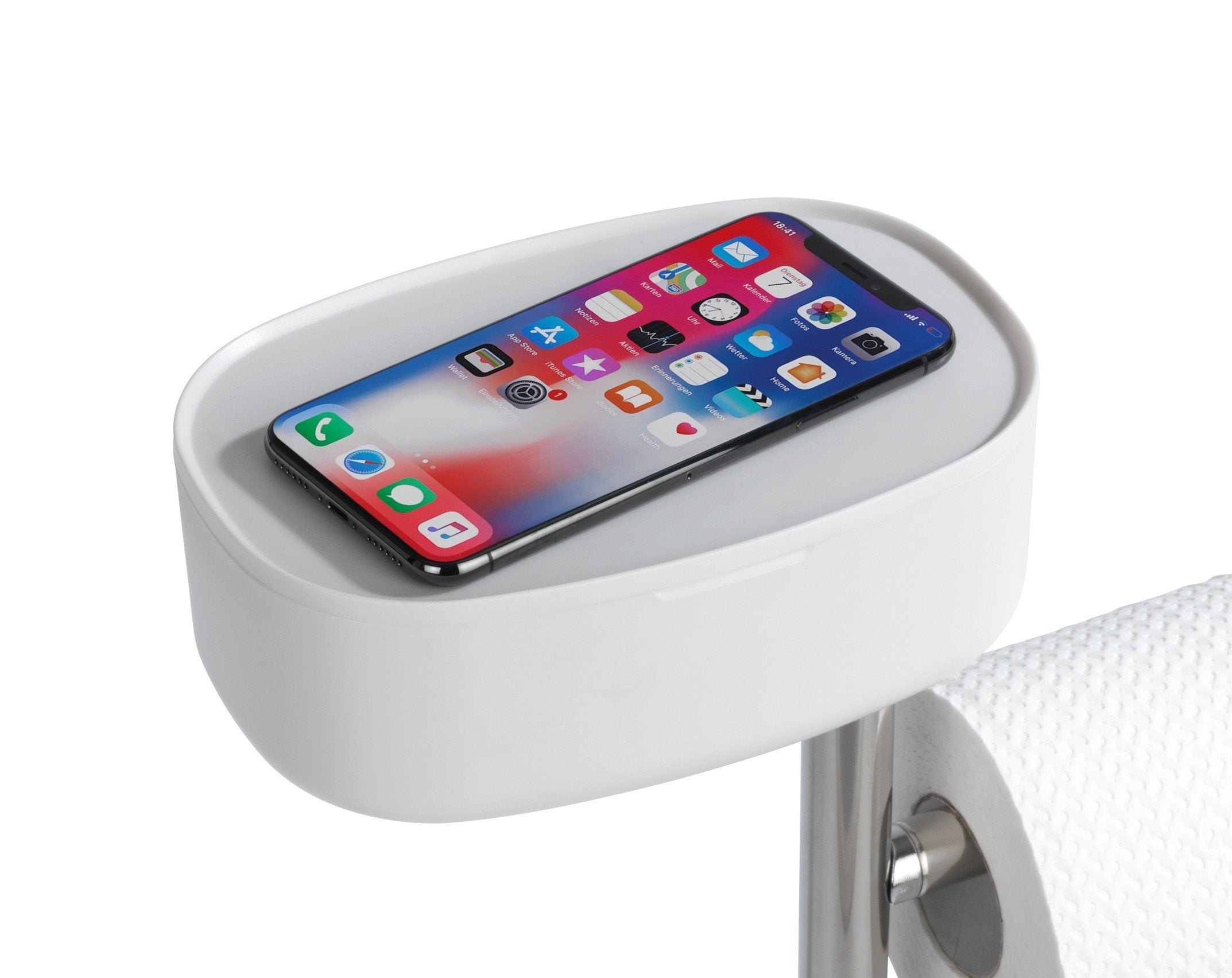 Porte-papier et brosse WC avec étagère et panier RIVAZZA, 4in1, noir, WENKO, WENKO - 5