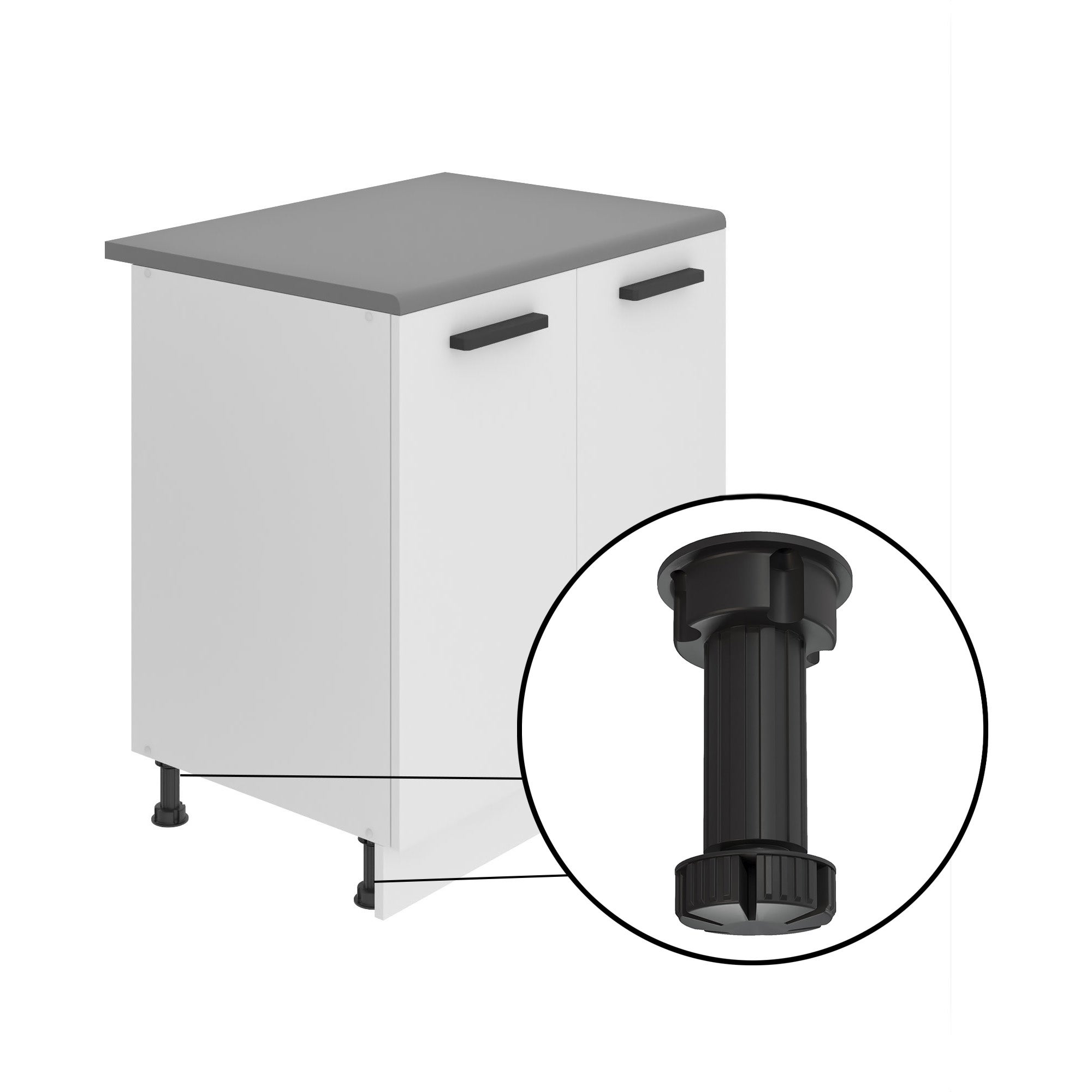 BELINI Colonne de Cuisine pour Réfrigérateur Encastrable SSL60, avec 2 Portes, Teille: 57,6 x 60 x 204 cm, argent mat - 3
