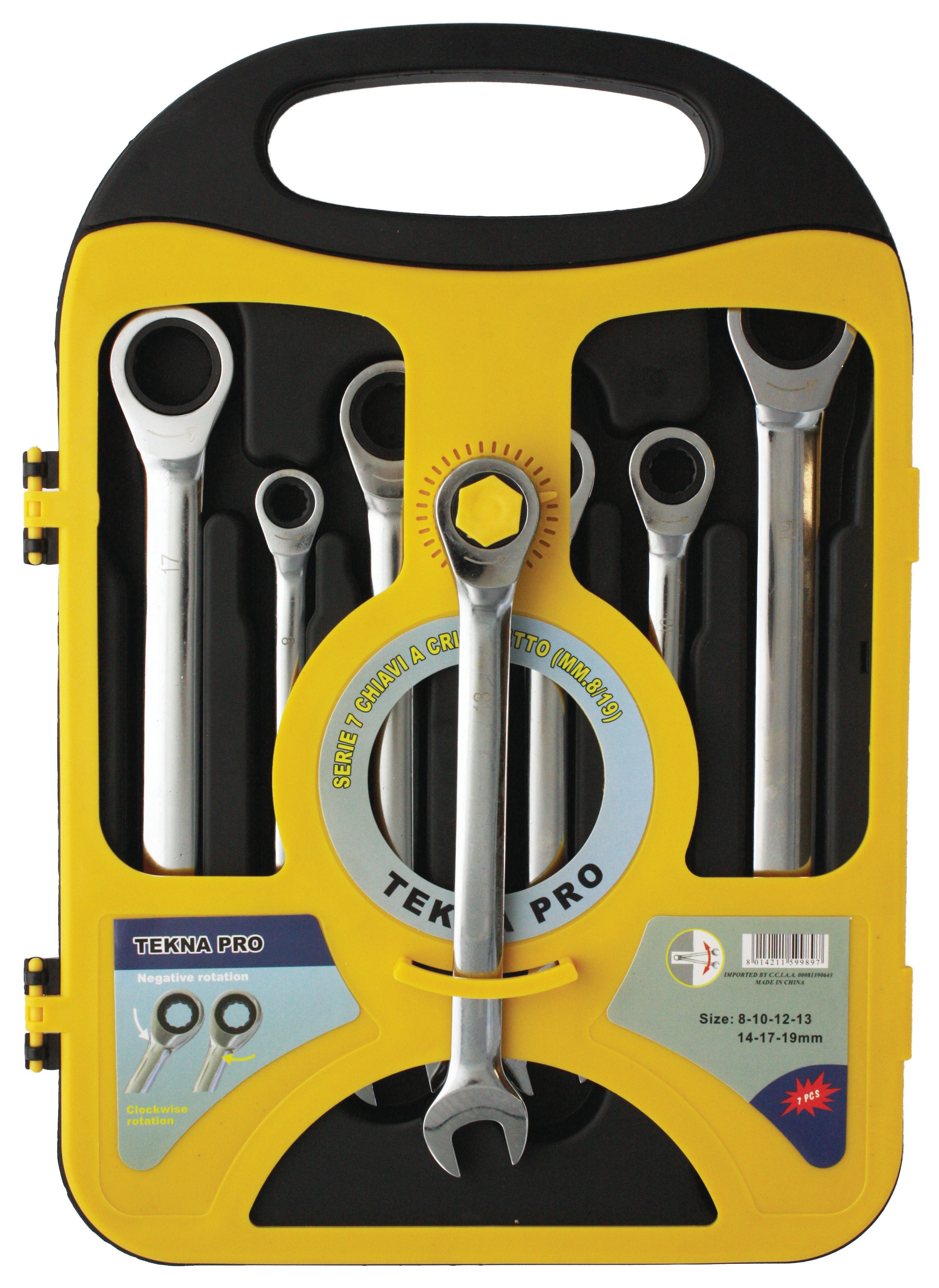 Gedore 2297434 Kit chiavi combinate a cricchetto 5 parti Misura (metrica) 8 - 19 mm