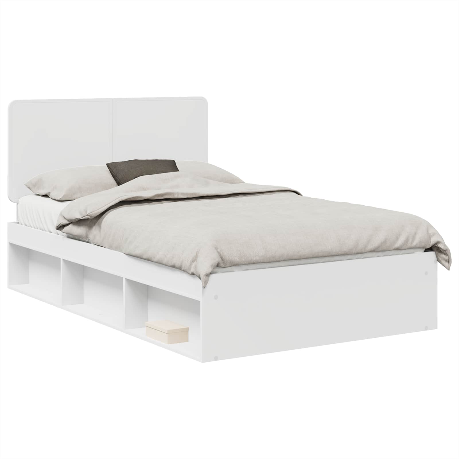 Cadre de lit Blanc 120 x 200 cm Bois de pin massif - 2