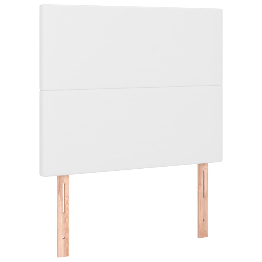 Cadre de lit sans matelas, similicuir blanc, pour la chambre, 90 × 190 cm - 9