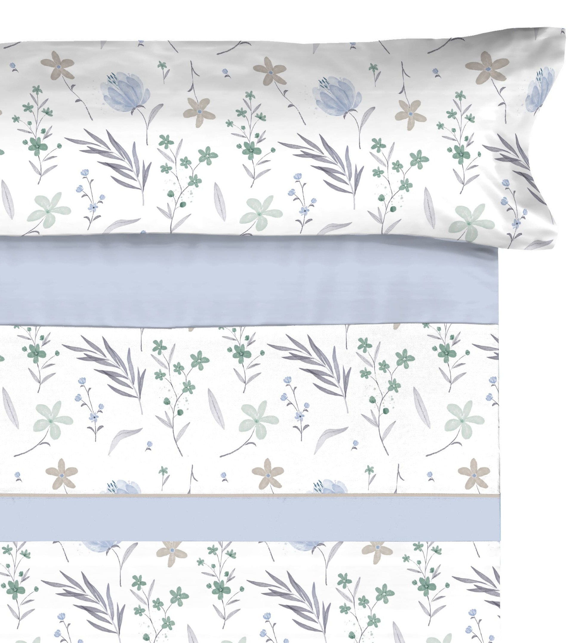 Juego Sábanas Microfibra Verano Civel Azul cama 150cm Donegal Collections - 3