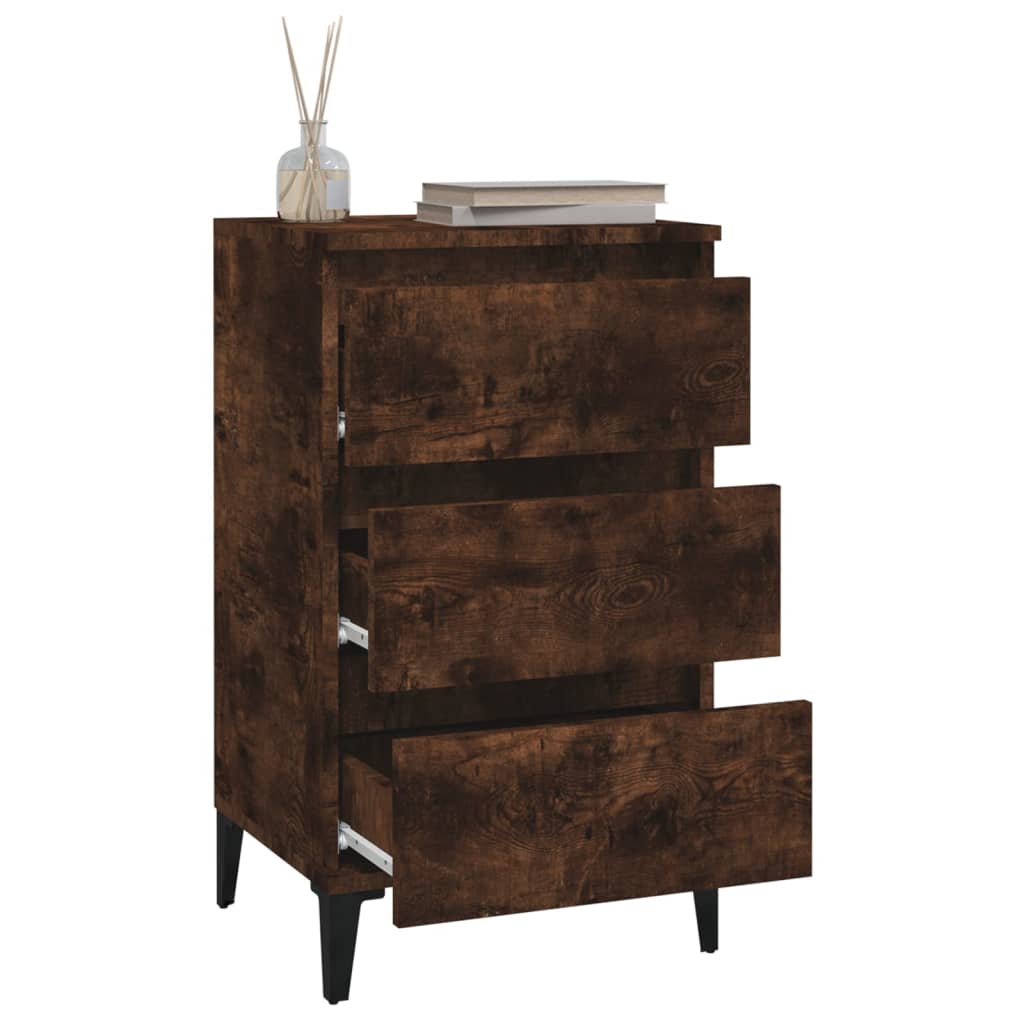 Maison Exclusive - Table de chevet chêne fumé 40x35x70 cm bois d'ingénierie - 5