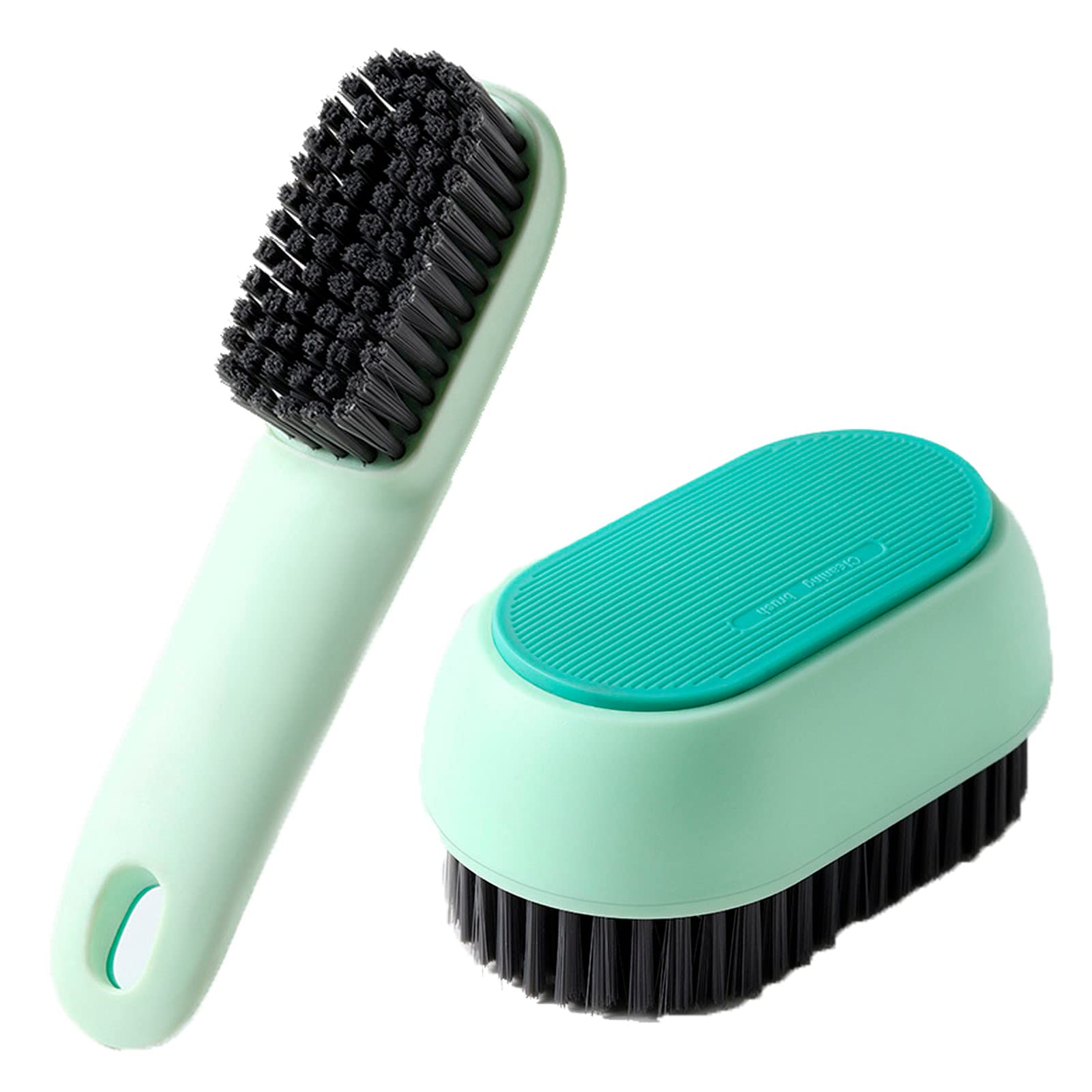 2 Brosses à Chaussures Yolistar | Nettoyant Intégré | Poils Denses | Avec Crochets