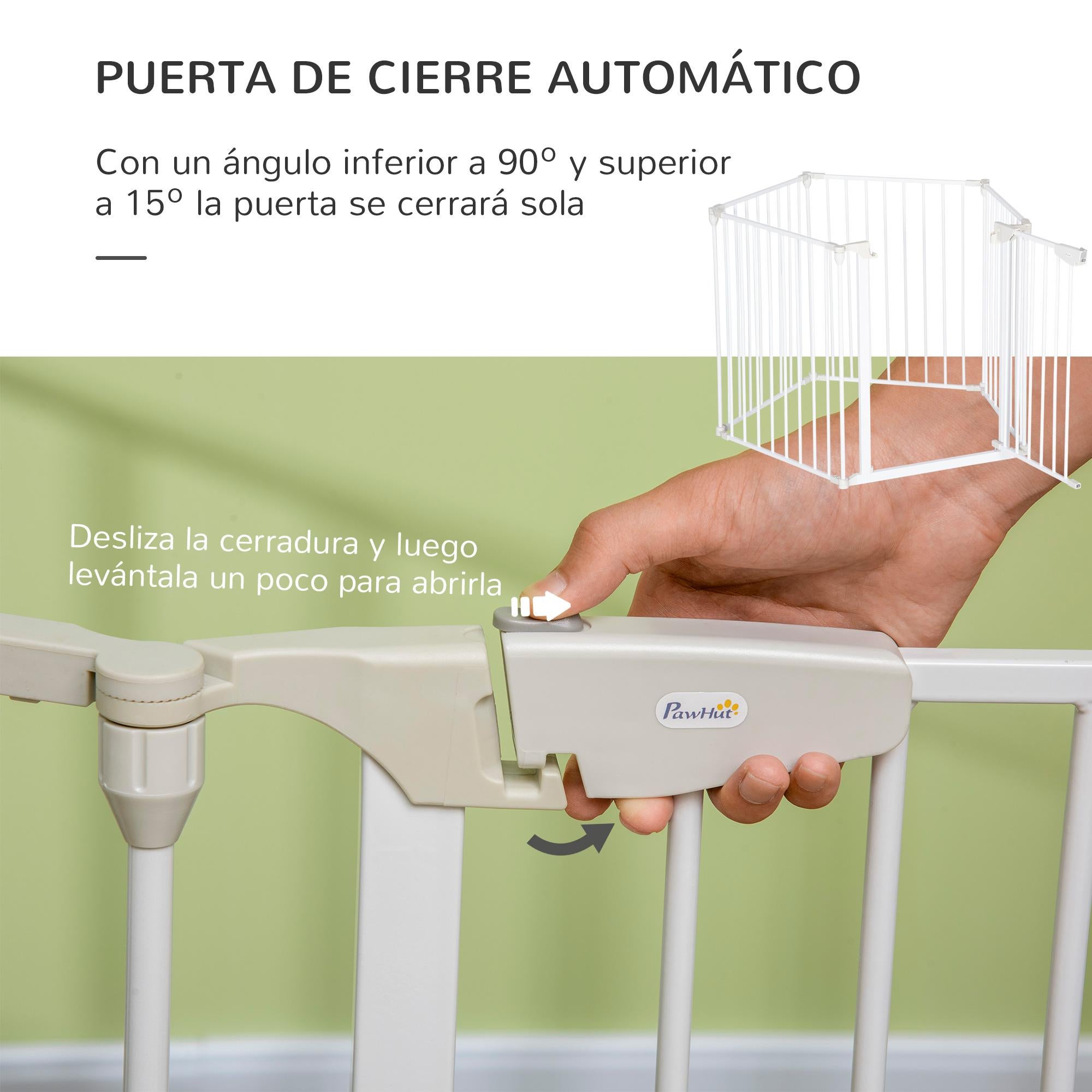 Barrera de Seguridad PawHut Metal, Plástico Blanco 300x74.5 cm - 6