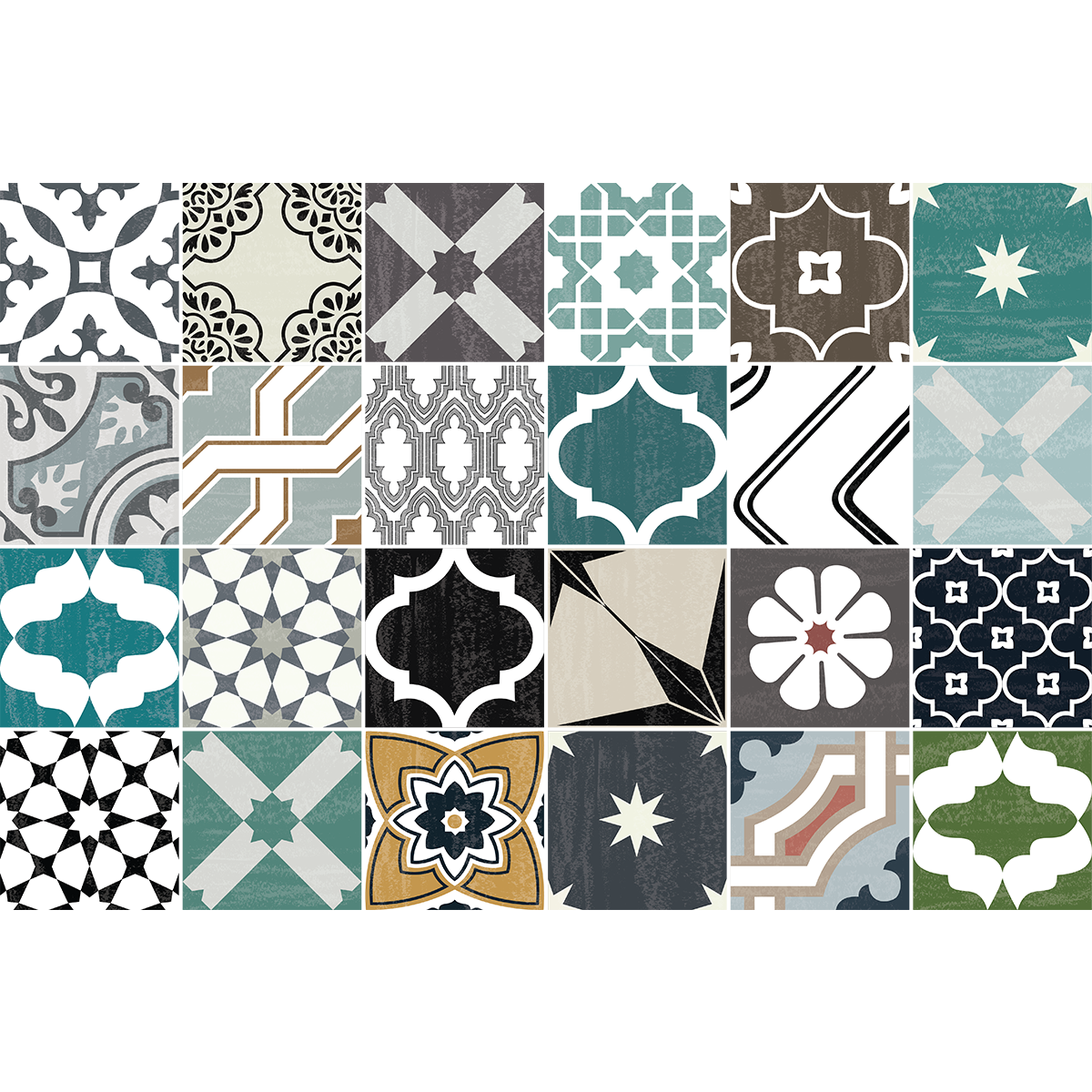 24 adesivi piastrelle di cemento tilinia - Sticker adesivo - adesivi murali - 24stickers10x10cm - 2