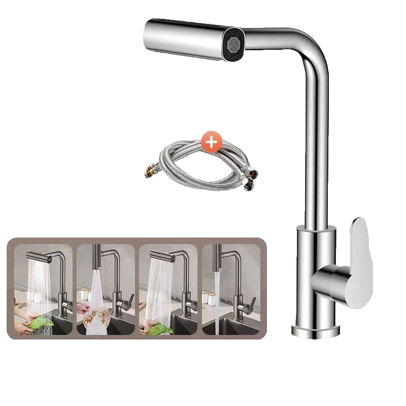 Bateria Kuchenna z Wyciąganą Wylewką Mieszacz Kuchenny Ze Stali Nierdzewnej Bateria 360°, 4 Tryby Regulacji Przepływu Wody