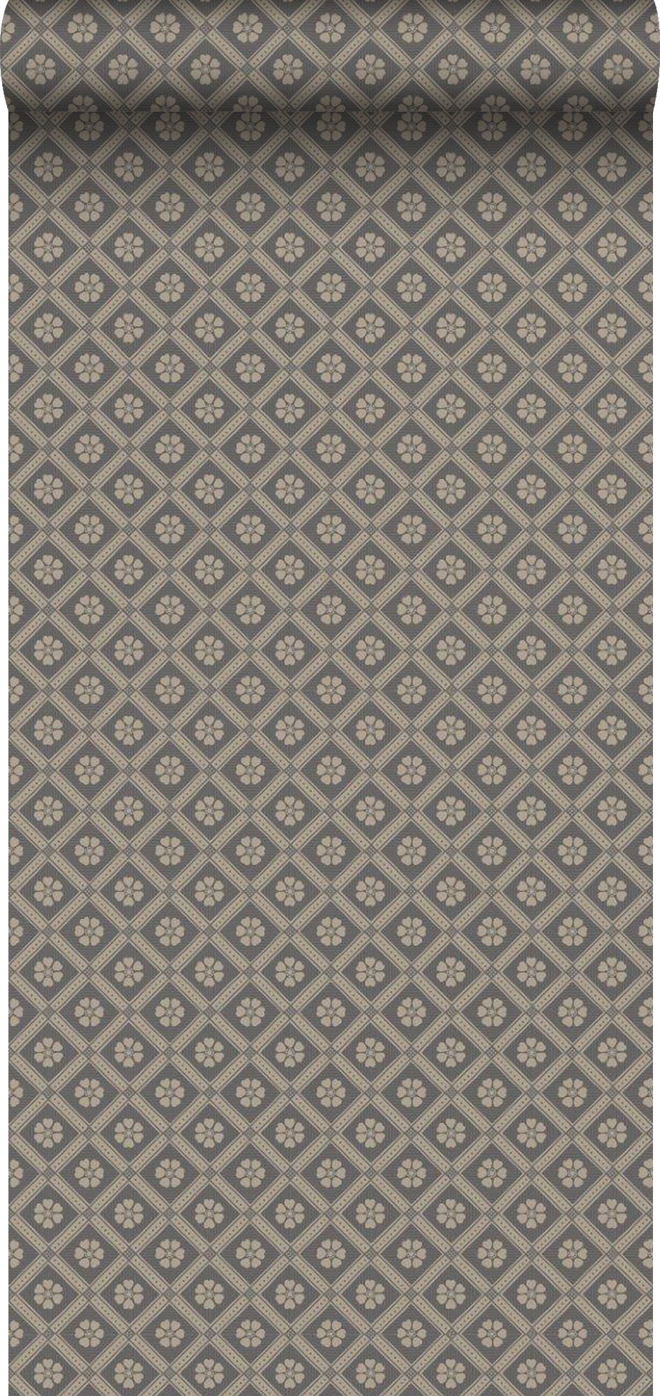 Tapeta motyw płytek czarnym - 53 cm x 10.05 m - BORASTAPETER