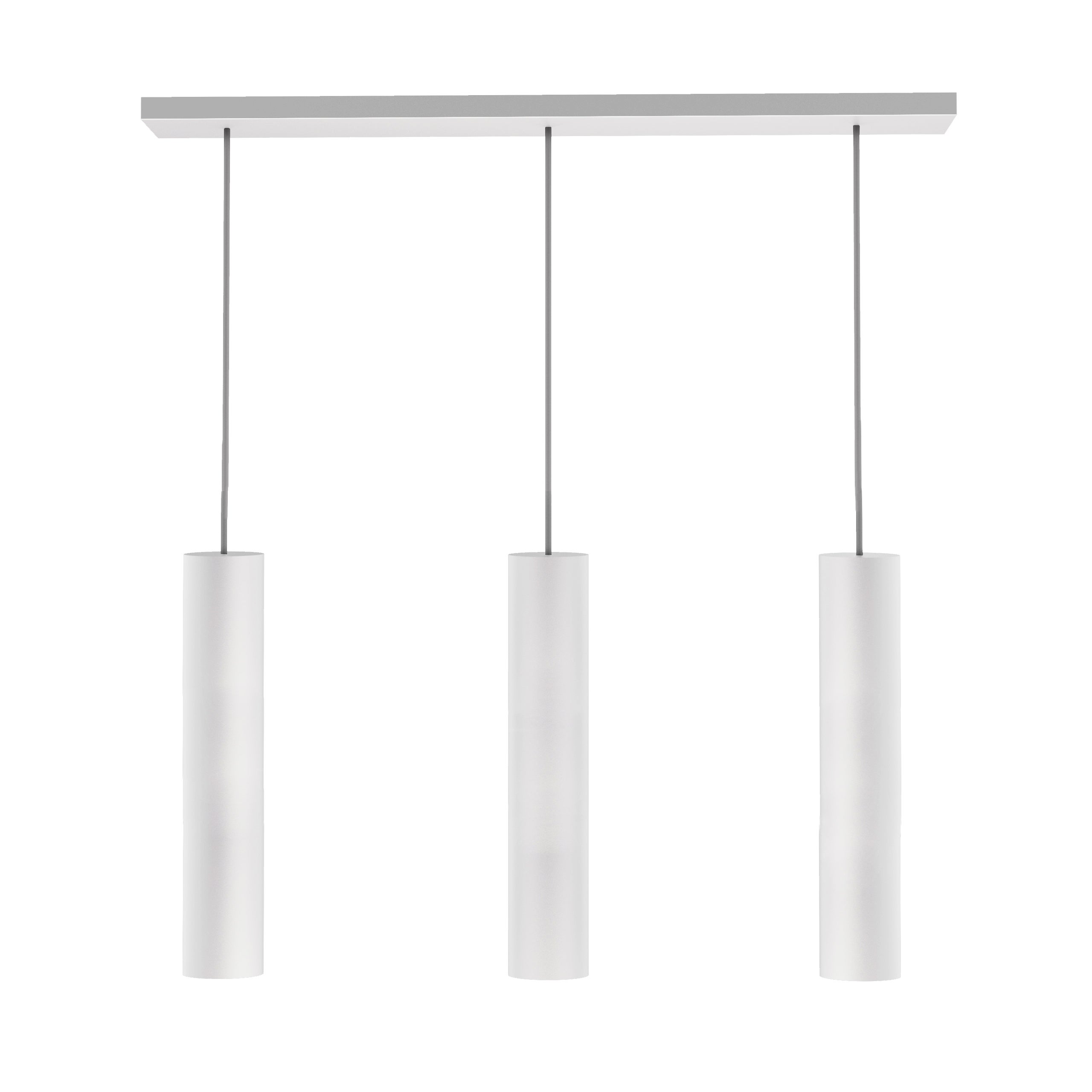 Lumicom | rond lámpara pendiente, 3x gu10, max 33w, metal, blanco mate, l70cm x h30cm